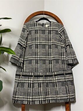 Tuckernuck MEDIUM Black White Tweed Kennedy Dress